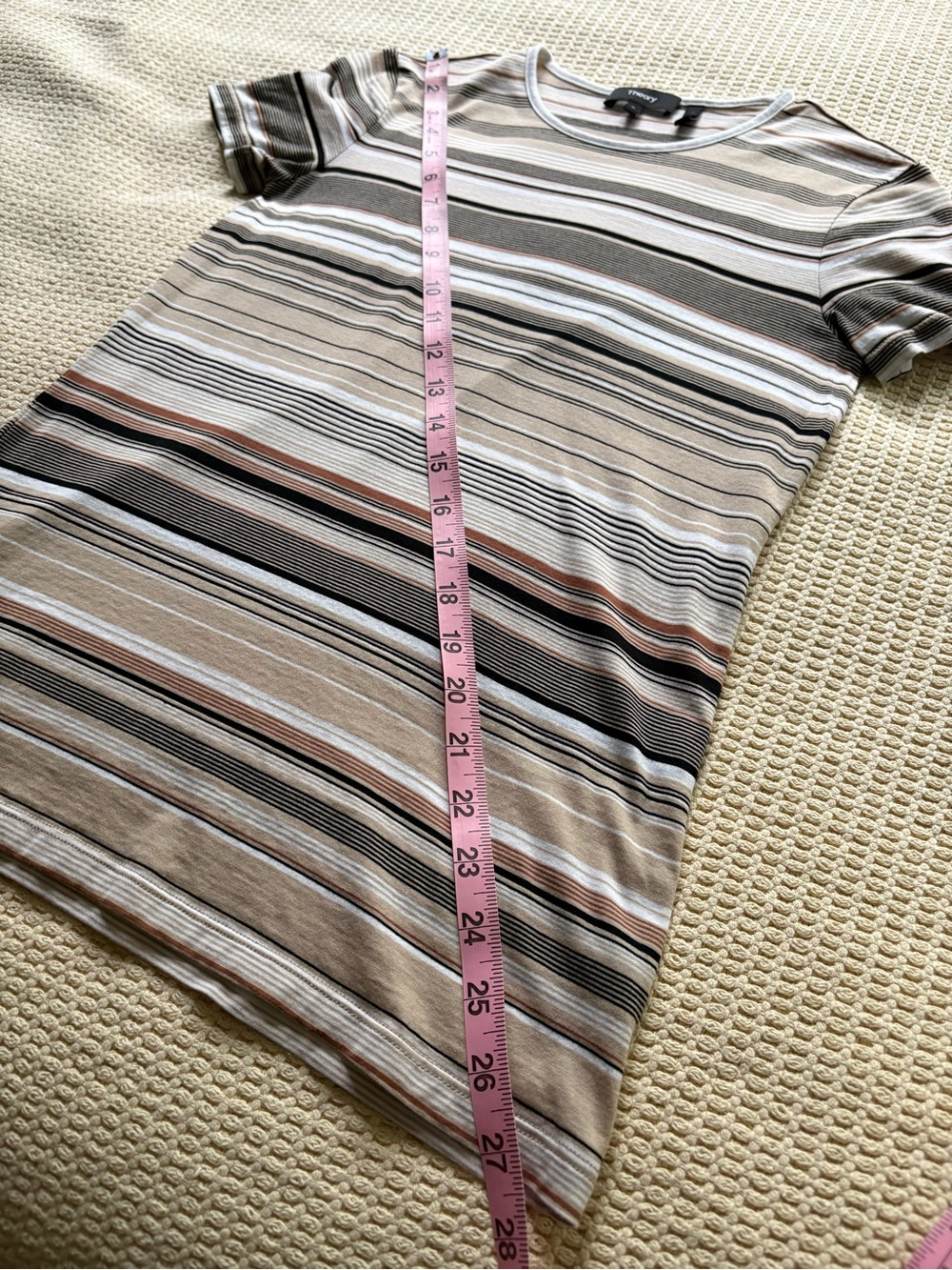 Theory black tan white striped Tshirt - Picture 6 of 6